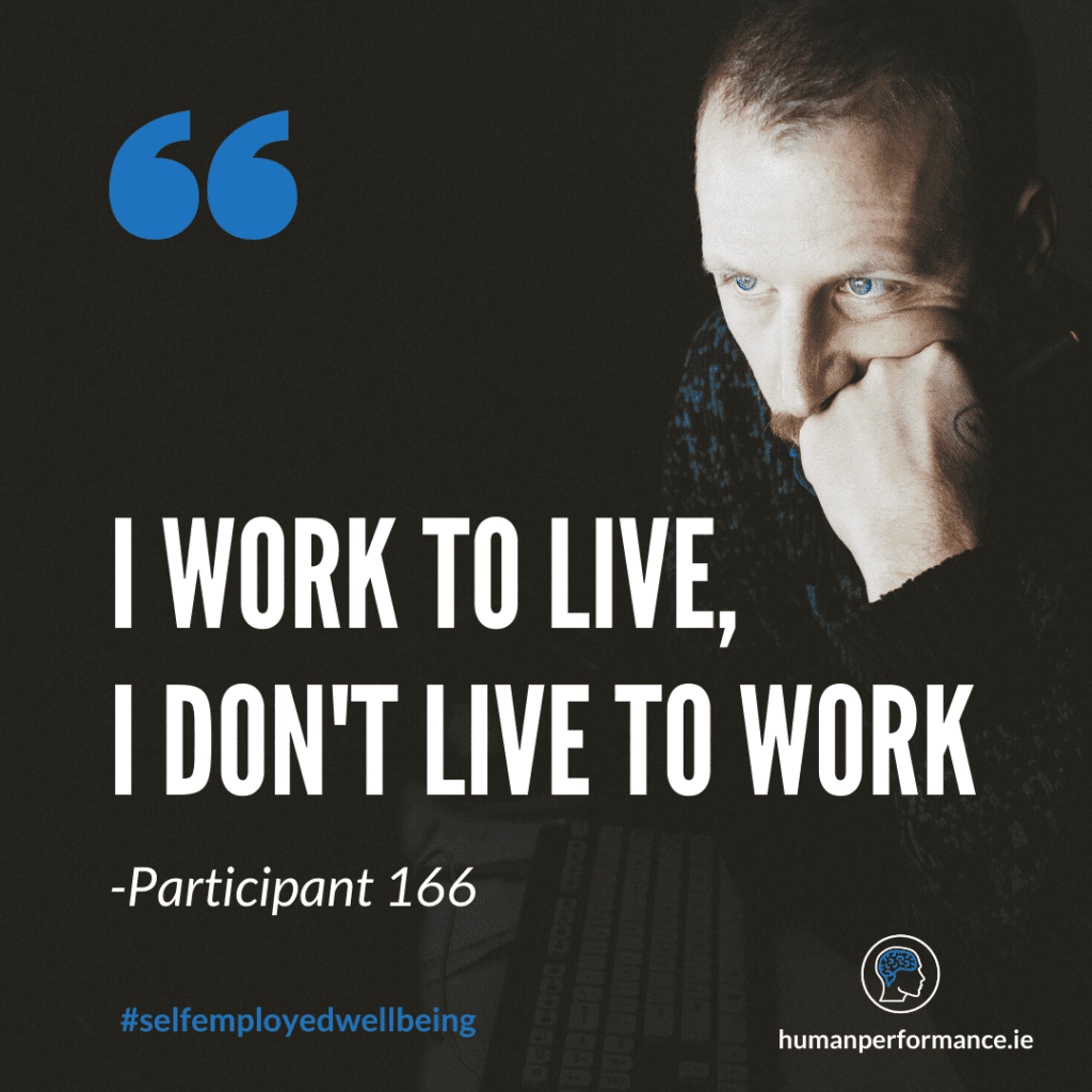 I work to live I don't live to work